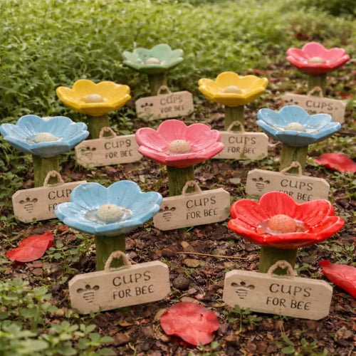 🌸Flower-Shaped Resin Bee Watering Station🐝5 Set Save 60%OFF