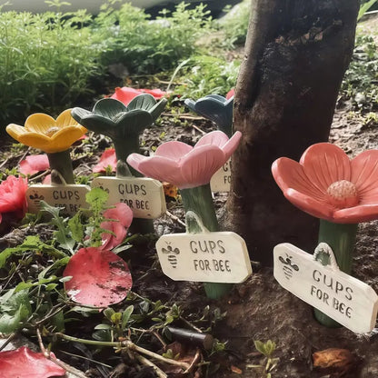 🌸Flower-Shaped Resin Bee Watering Station🐝5 Set Save 60%OFF