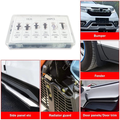 Universal Expansion Screw Clips Set(100pcs)– Suitable For Car Mudguards, Door Panels