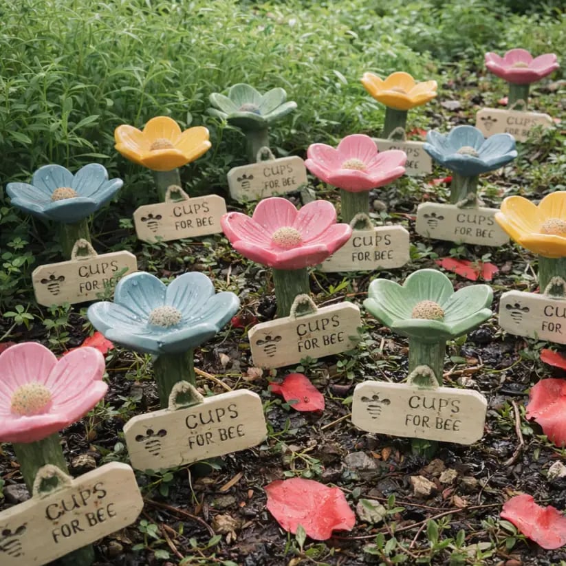 🌸Flower-Shaped Resin Bee Watering Station🐝5 Set Save 60%OFF