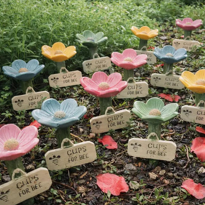 🌸Flower-Shaped Resin Bee Watering Station🐝5 Set Save 60%OFF