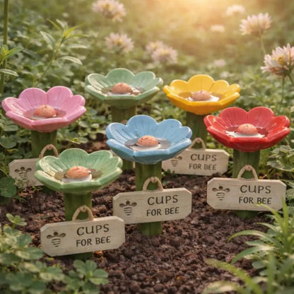 🌸Flower-Shaped Resin Bee Watering Station🐝5 Set Save 60%OFF