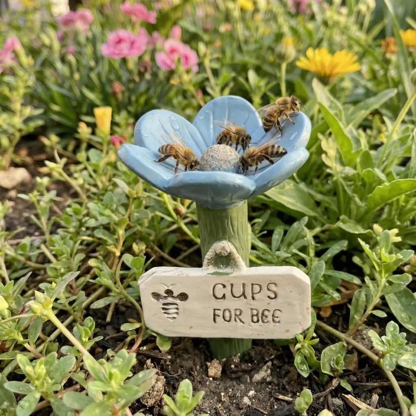 🌸Flower-Shaped Resin Bee Watering Station🐝5 Set Save 60%OFF
