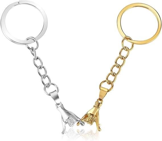 2pcs Pinky Promise Gift Matching Couple Gifts Valentines Day Gifts for Him Her Boyfriend Girlfriend Best Friend Matching Keychains for Couples Wife Husband Birthday Gifts