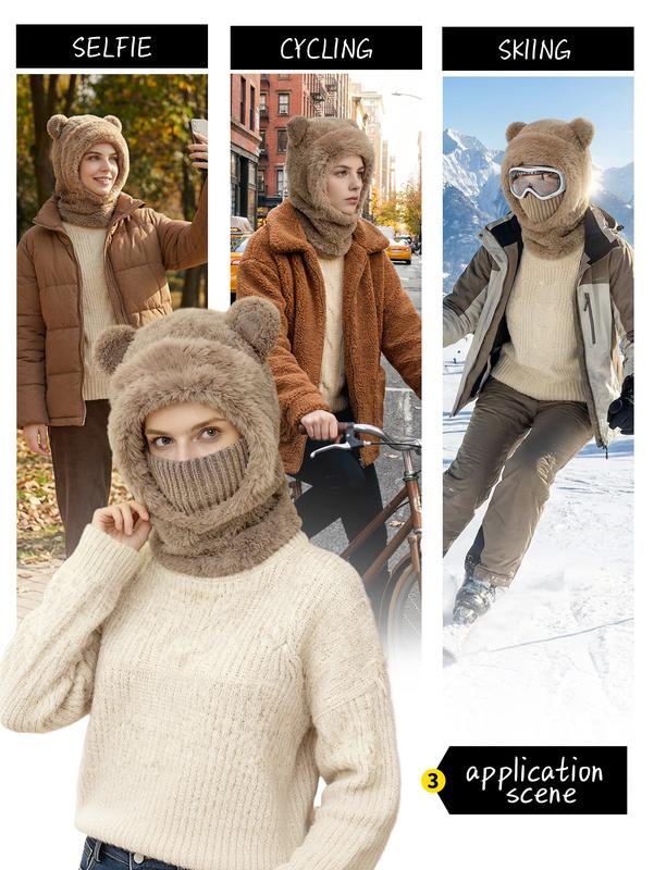 Original design, stylish and cute bear-ear design windproof hat, suitable for winter warmth and protection from the cold, ideal for cyclists. The hat is versatile and suitable for both men and women of all ages, regardless of head circumference