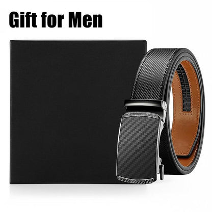 Mens Belt Leather Ratchet Easy Release Belt Dress and Casual Adjustable Belts for Men's Wear Gift Fathers Gift