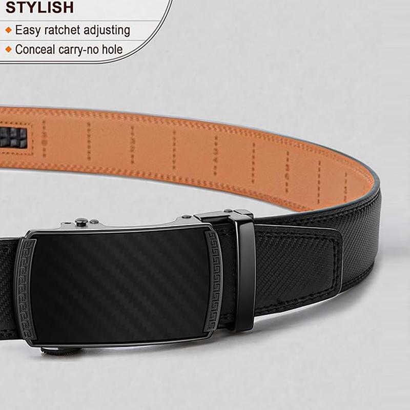 Mens Belt Leather Ratchet Easy Release Belt Dress and Casual Adjustable Belts for Men's Wear Gift Fathers Gift