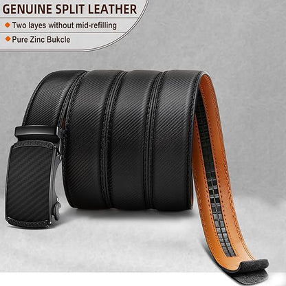 Mens Belt Leather Ratchet Easy Release Belt Dress and Casual Adjustable Belts for Men's Wear Gift Fathers Gift