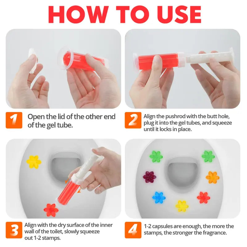 Toilet bowl cleaning gel stamps