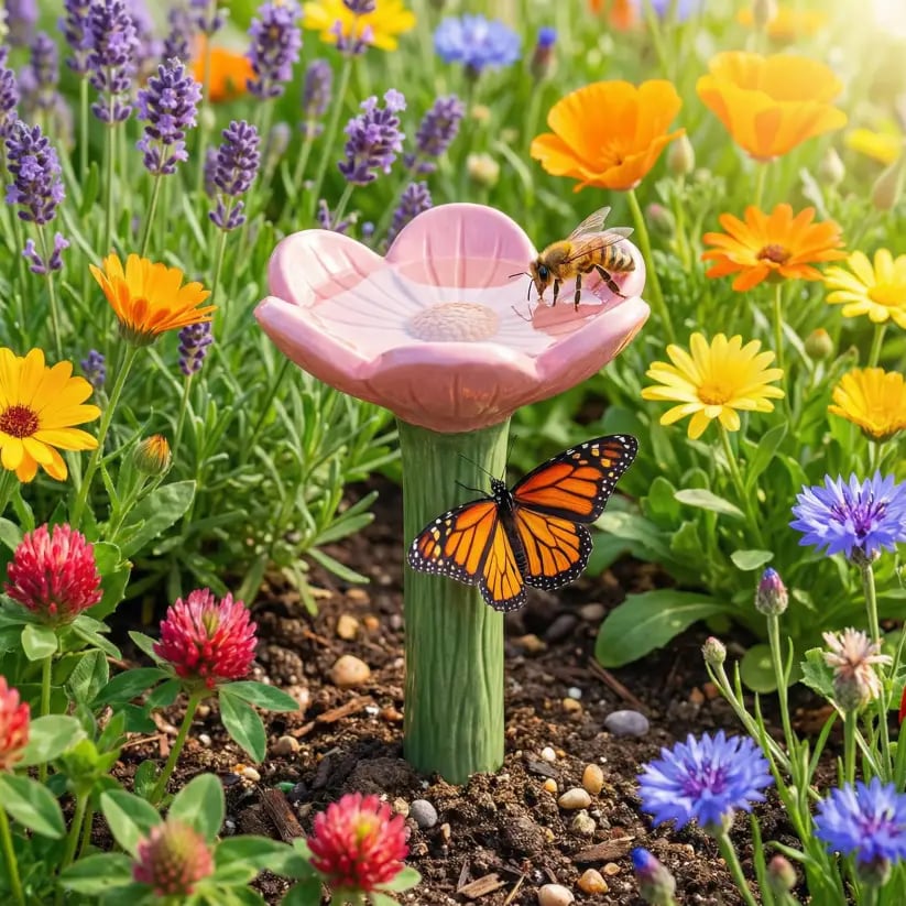 🌸Flower-Shaped Resin Bee Watering Station🐝5 Set Save 60%OFF